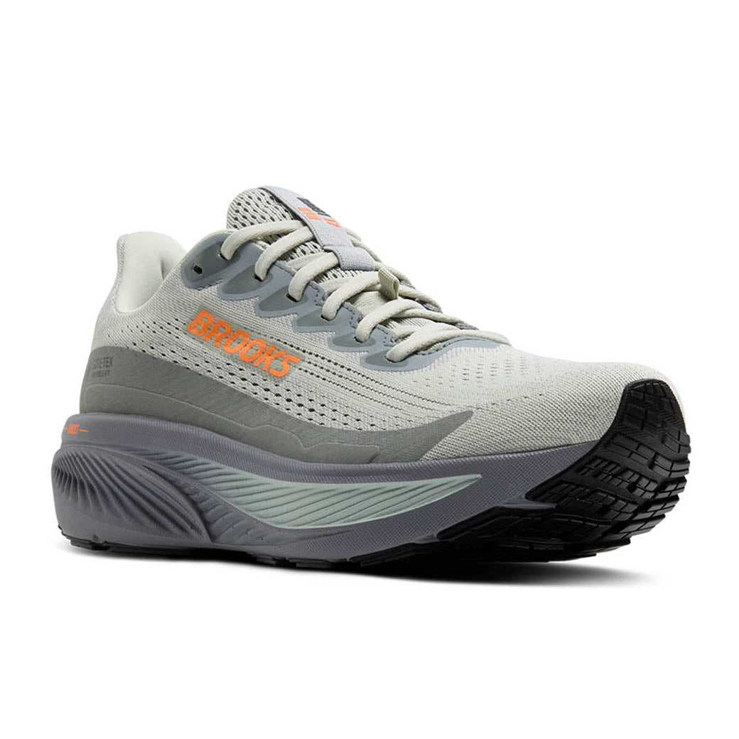 Mens Brooks Running Ghost 17 GTX in Smoke/Primer Grey/ Orange