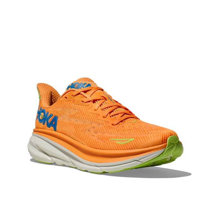 Mens Hoka Clifton 9 in Solar Flare/Lettuce – Lucky Shoes