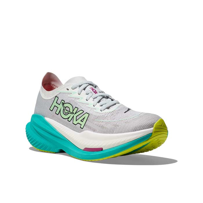 Womens Hoka Mach X 2 in Frost/Electric Aqua – Lucky Shoes