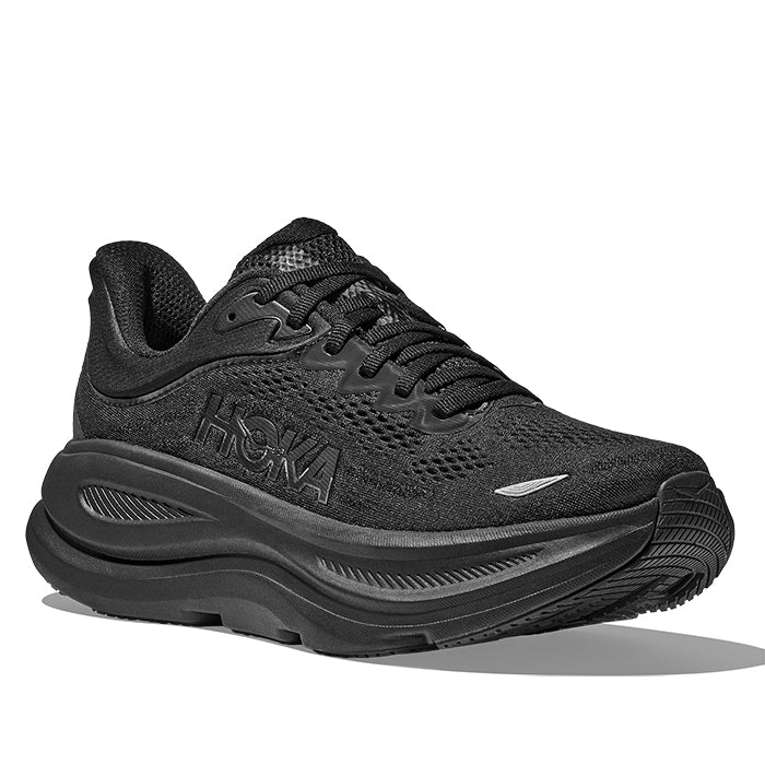 Womens Hoka Bondi 9 Wide in Black/Black – Lucky Shoes
