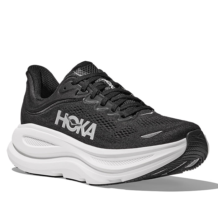 Womens Hoka Bondi 9 Wide in Black/White – Lucky Shoes