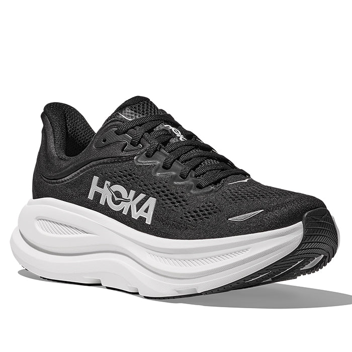 Mens Hoka Bondi 9 Extra Wide in Black/White – Lucky Shoes