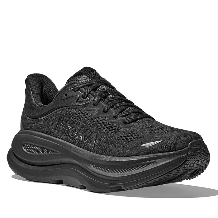 Womens Hoka Bondi 9 Extra Wide in Black/Black – Lucky Shoes