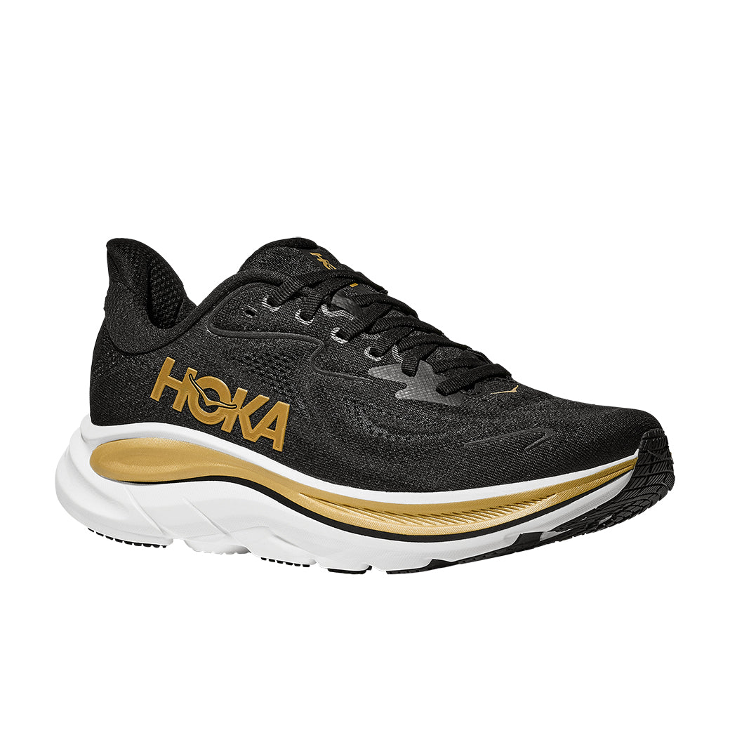 Womens Hoka Clifton 10 in Black/ Gold – Lucky Shoes