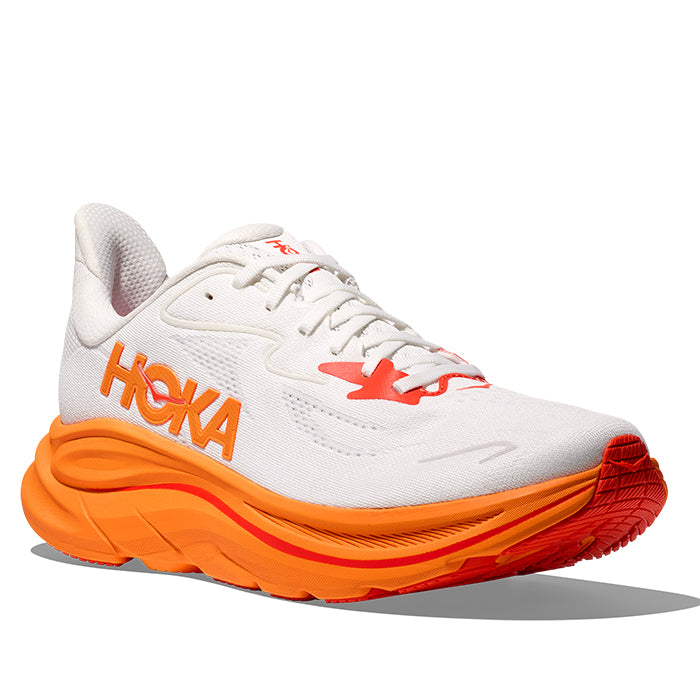 Womens Hoka Clifton 10 in Frost/Orange Zest – Lucky Shoes