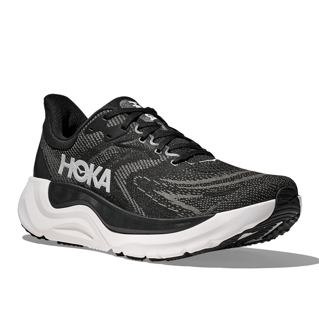 Mens Hoka Arahi 8 Wide in Black/White – Lucky Shoes display picture 1