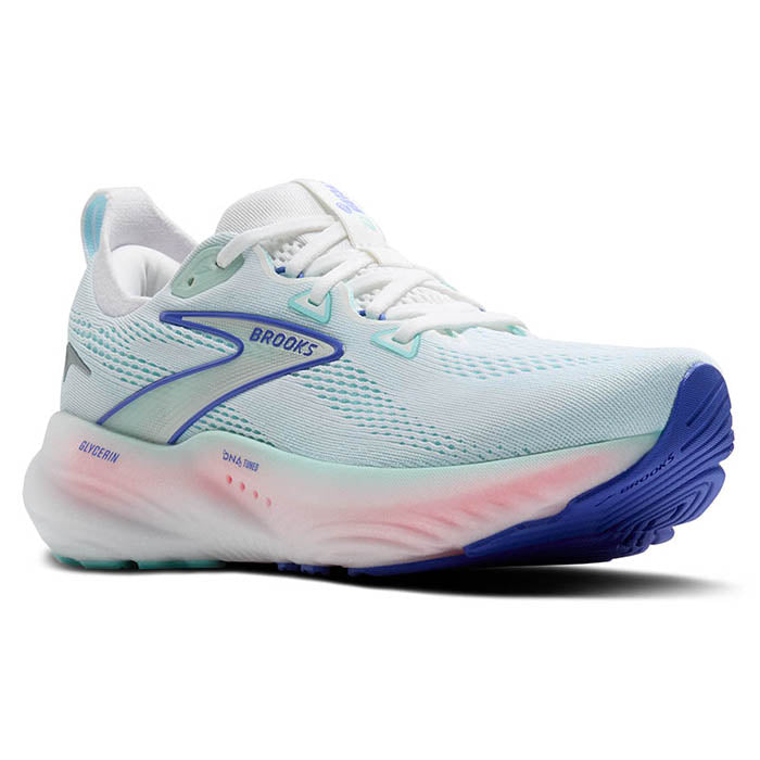Womens Brooks Running Glycerin 22 in White/Limpet Shell/Amparo Womens Brooks Running Glycerin 22 in White/Limpet Shell/Amparo