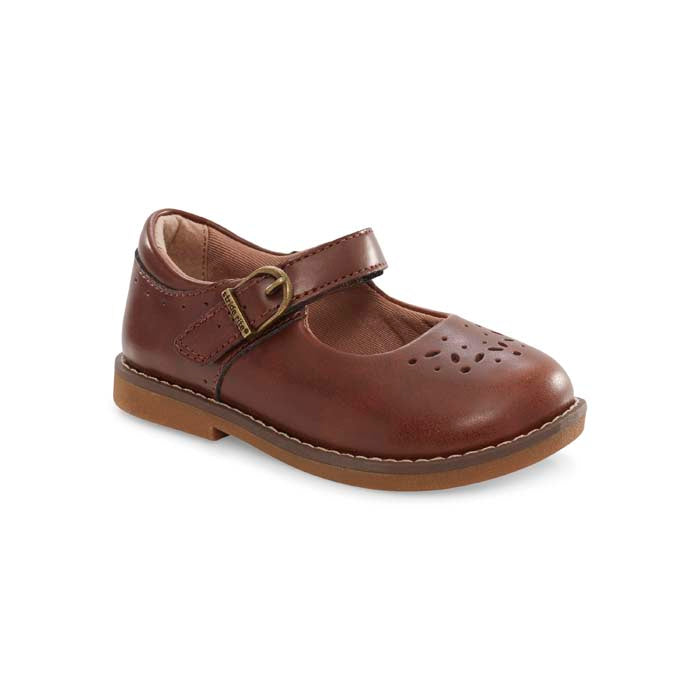 womens dark brown dress sandals Little Girl Stride Rite SR Mara in Cedar – Lucky Shoes
