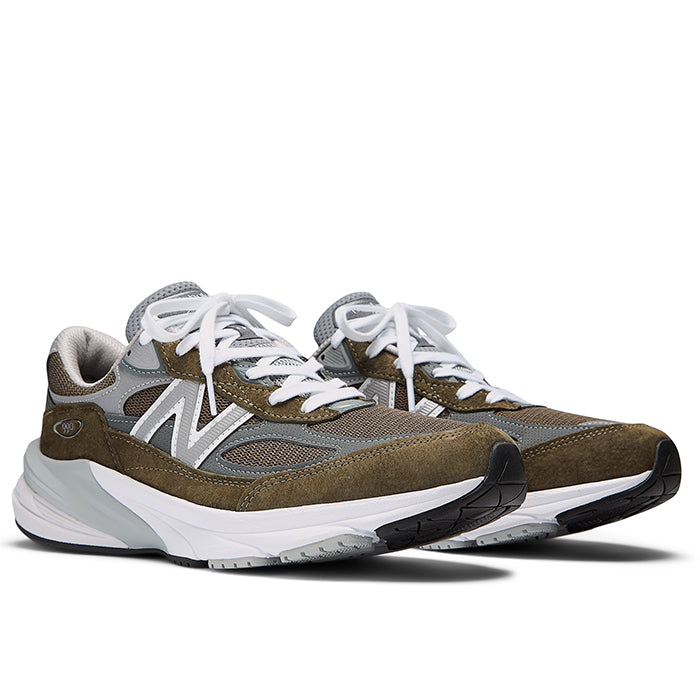 Mens New Balance Made in USA 990v6 in Olive/Grey – Lucky Shoes