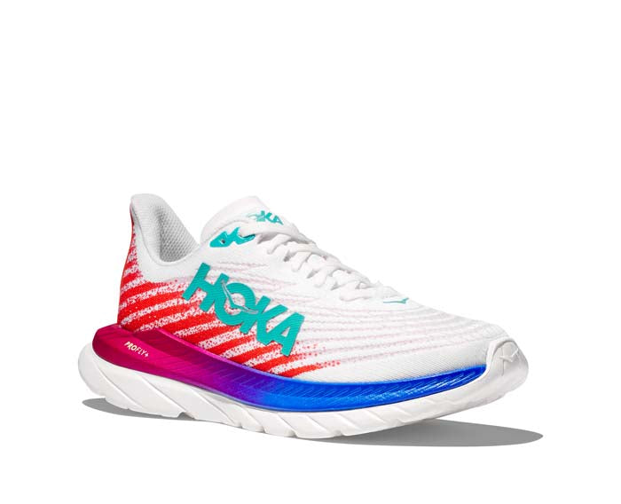 Womens Hoka Mach 5 in White/Flame – Lucky Shoes