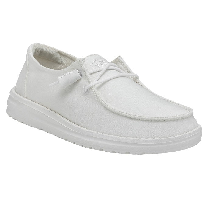 Womens Hey Dude Wendy Slub Canvas in White – Lucky Shoes