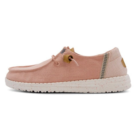 Womens Hey Dude Wendy Washed Canvas in Rose Cloud – Lucky Shoes