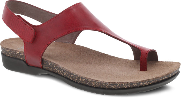 Dansko Reece Toe Loop Sandal Red Lucky Shoes