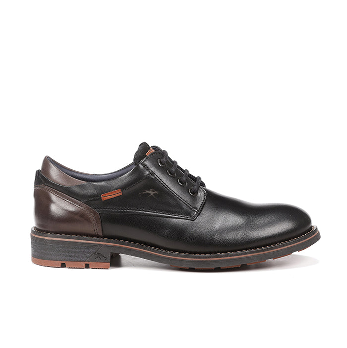 Mens Fluchos Terry in Negro Lucky Shoes