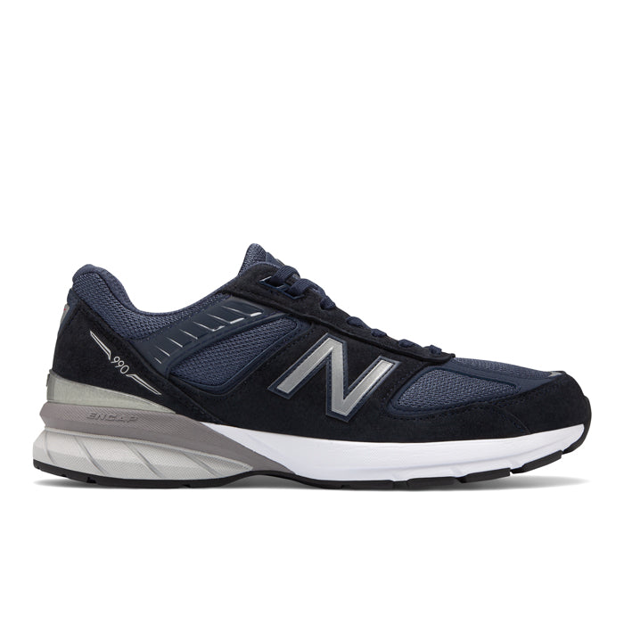 Mens New Balance 990v5 Navy With Silver