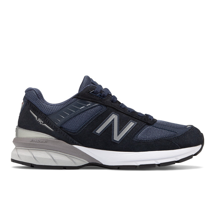 New Balance-990v5-Navy With Silver – Lucky Shoes