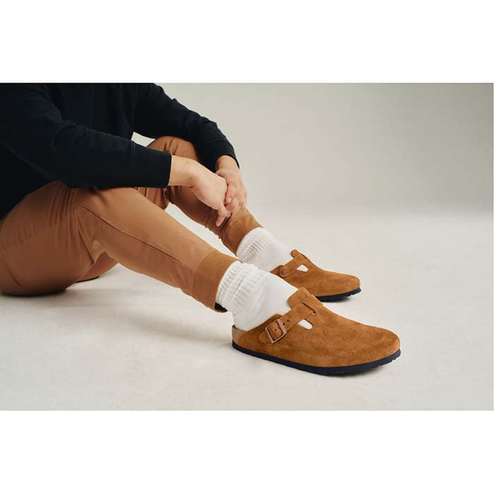 Womens Birkenstock Boston Soft Footbed Narrow in Mink – Lucky Shoes