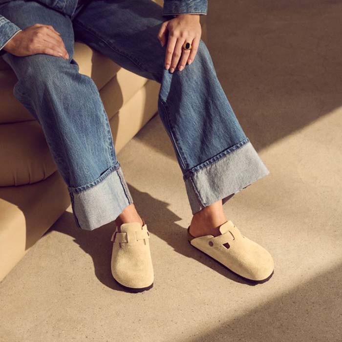 Womens Birkenstock Boston Narrow in Latte Cream – Lucky Shoes