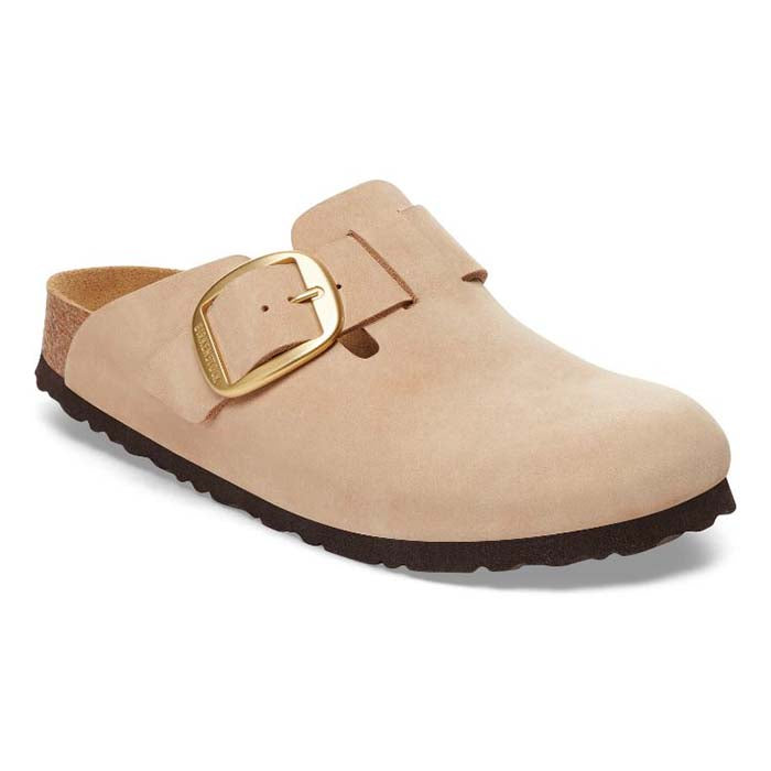 Womens Birkenstock Boston Big Buckle Narrow in Sandcastle