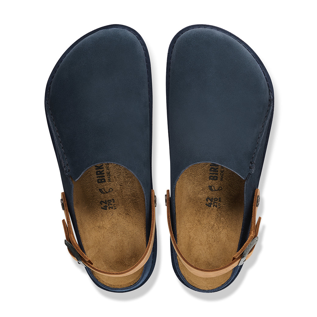 Birkenstock Lutry Suede Narrow Navy/Cognac