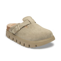Birkenstock Boston Chunky Shearling Narrow Taupe/Sandcastle