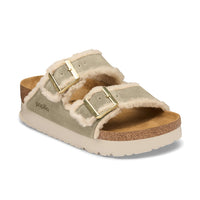 Birkenstock Arizona Flex Platform Teddy Narrow Taupe/Natural