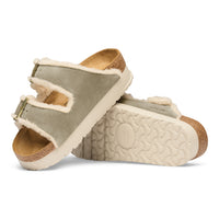 Birkenstock Arizona Flex Platform Teddy Narrow Taupe/Natural