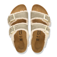 Birkenstock Arizona Flex Platform Teddy Narrow Taupe/Natural