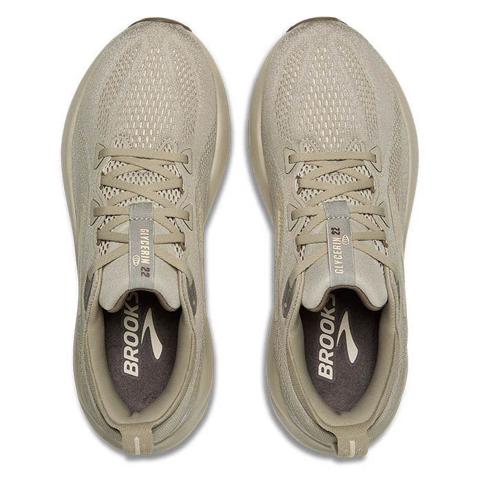 Mens Brooks Running Glycerin 22 in London Fog/Almond Oil/Falcon