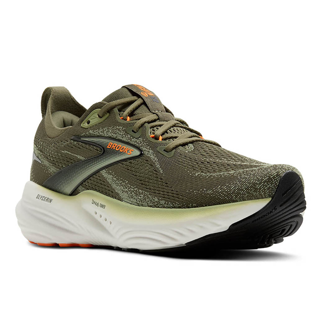 Mens Brooks Running Glycerin 22 in Dusty Olive/Tea/Orange – Lucky Mens Brooks Running Glycerin 22 in Dusty Olive/Tea/Orange – Lucky