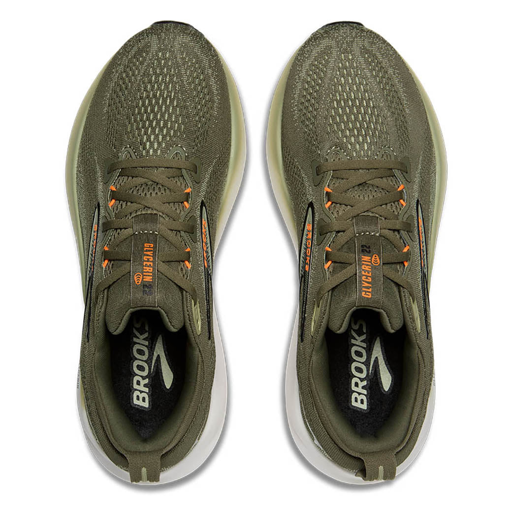 Mens Brooks Running Glycerin 22 in Dusty Olive/Tea/Orange – Lucky