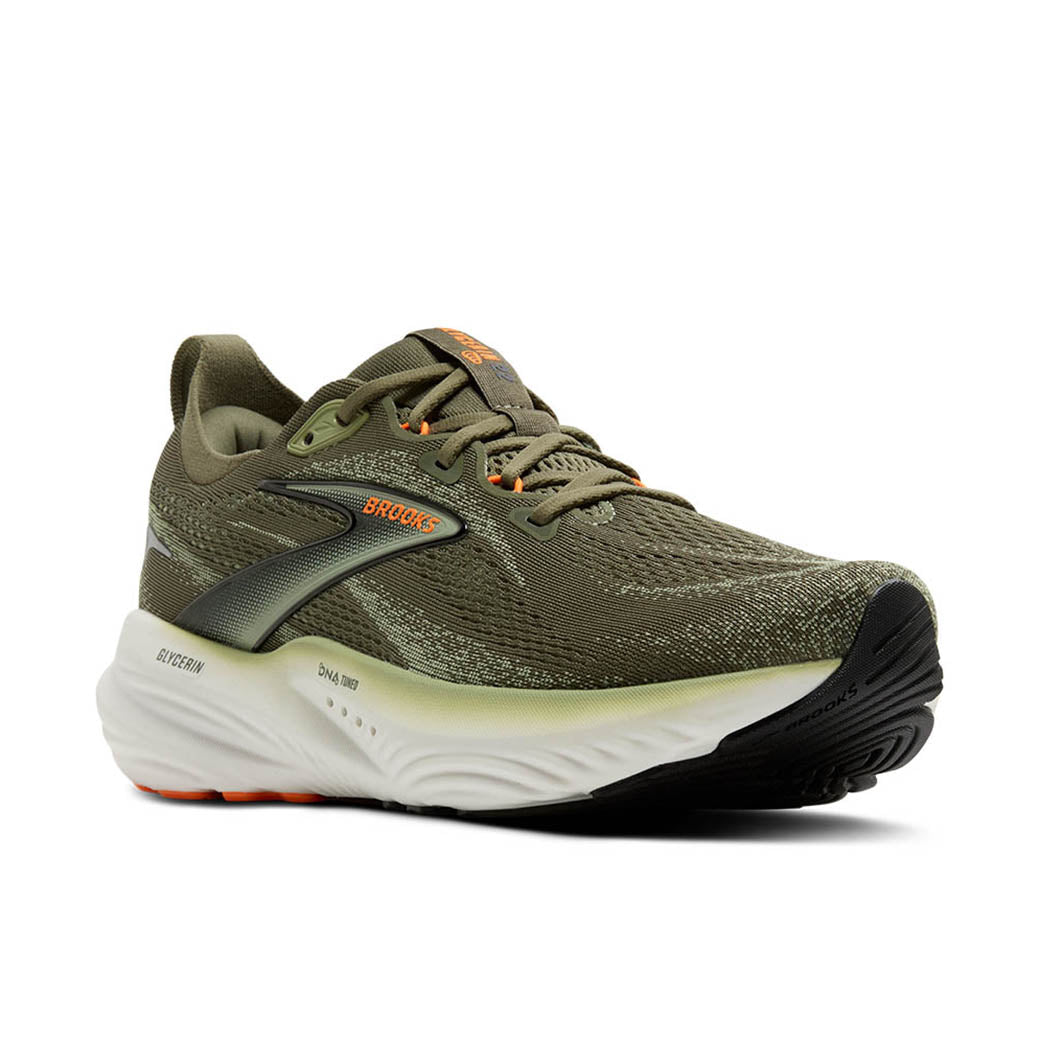 Brooks Glycerin ランニングシューズ グレー/イエロー Mens Brooks Running Glycerin 22 in Dusty Olive/Tea/Orange – Lucky