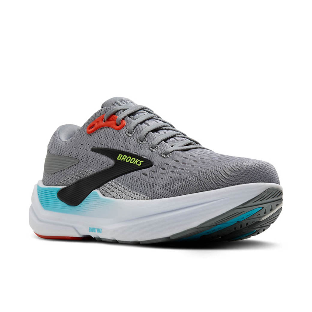 Mens Brooks Running Ghost Max 3 in Primer Grey/Antarctica/Red