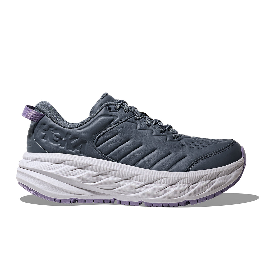 Womens Hoka Bondi SR (Slip Resistant) in Faded Navy/Berry Patch
