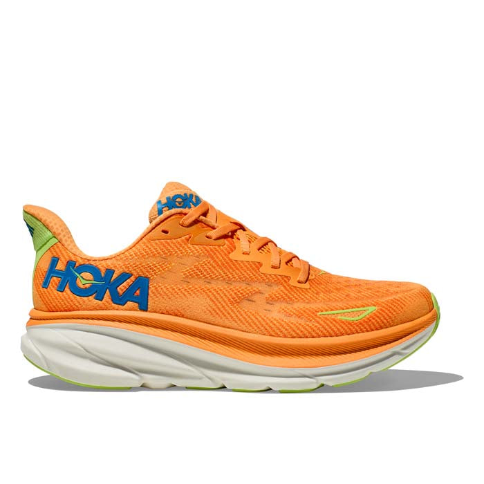Mens Hoka Clifton 9 in Solar Flare/Lettuce – Lucky Shoes