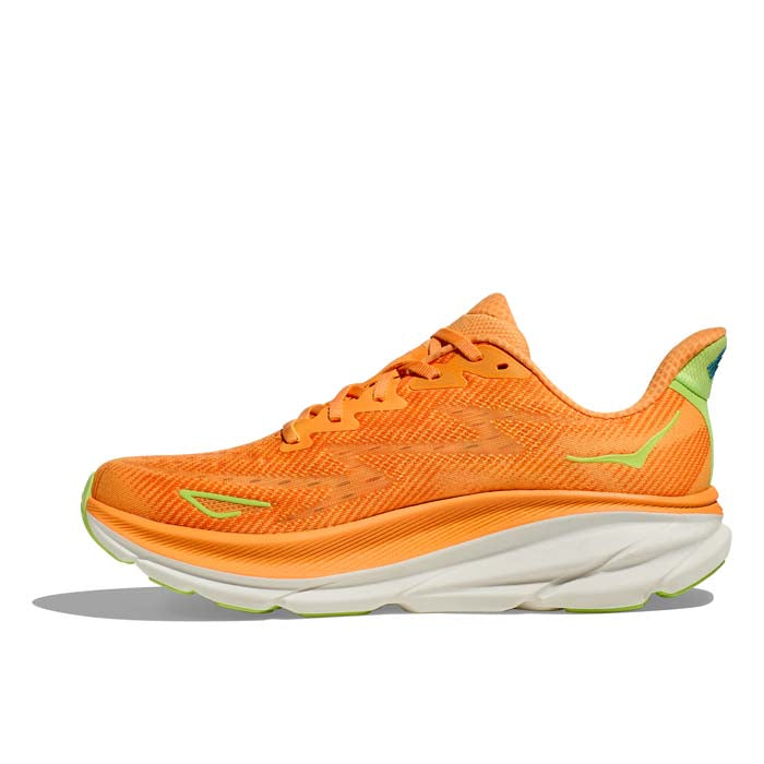 Mens Hoka Clifton 9 in Solar Flare/Lettuce – Lucky Shoes