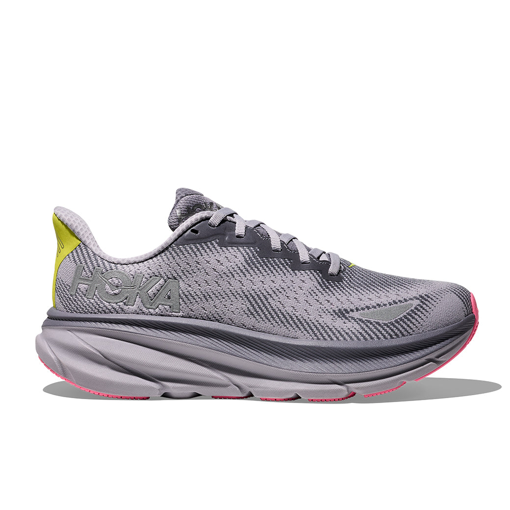 Womens Hoka Clifton 9 GTX in Grey Skies/ Foggy Grey – Lucky Shoes