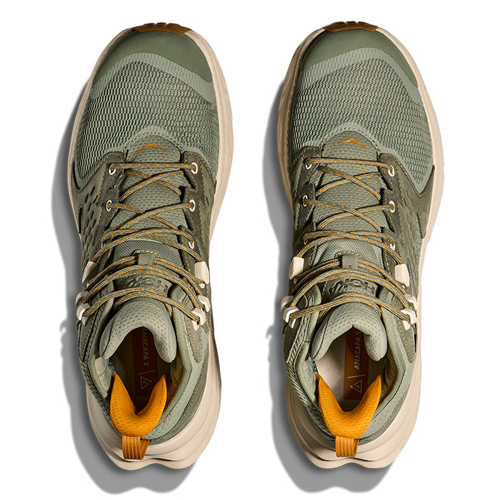 Mens Hoka Anacapa 2 Mid GTX in Sea Moss/Oat Milk – Lucky Shoes