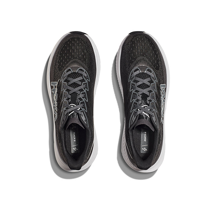 Womens Hoka Mach 6 Wide in Black/White – Lucky Shoes