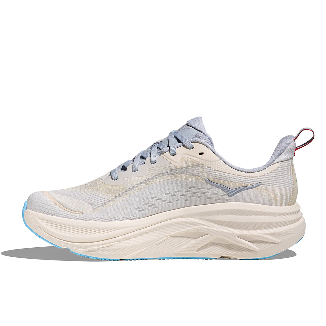 Womens Hoka Skyflow Wide in Alabaster/Mineral Blue