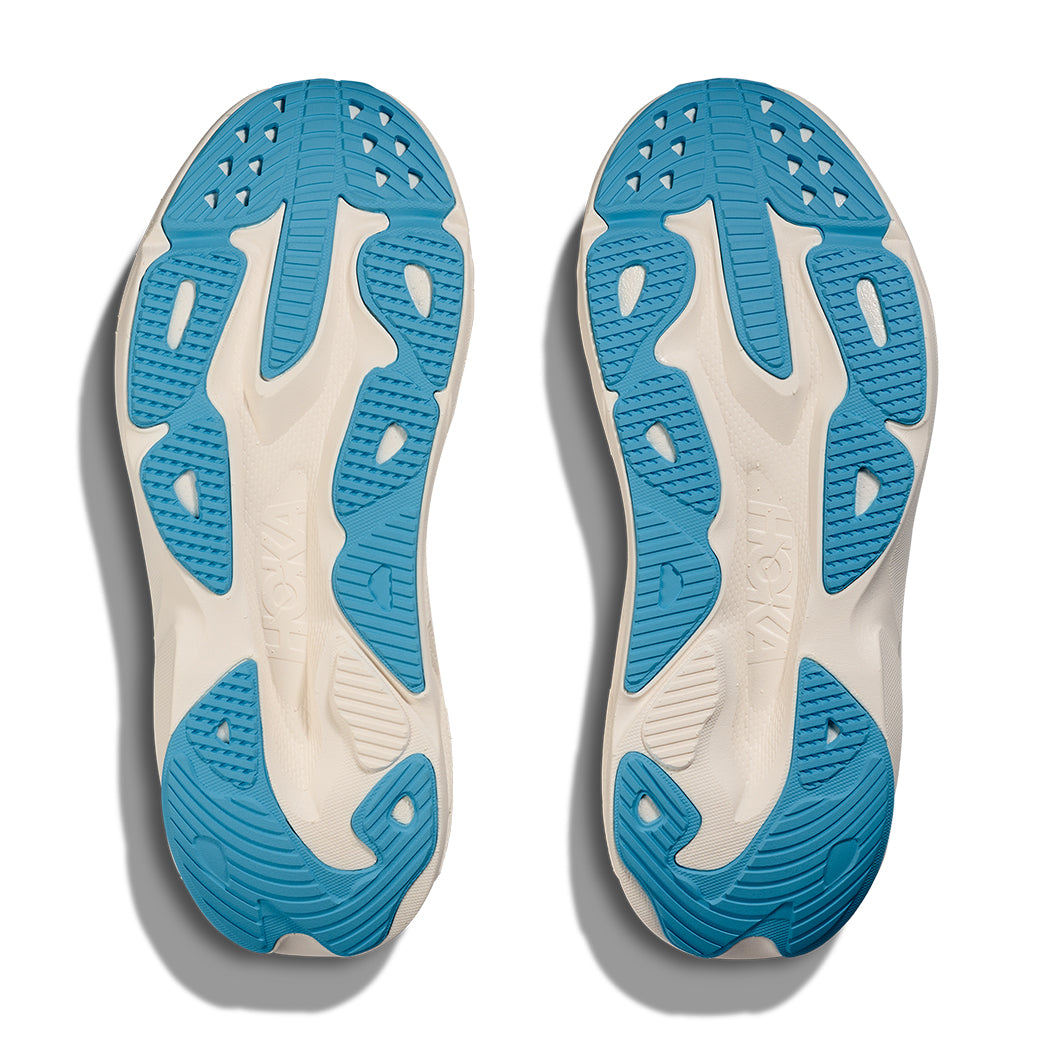 Womens Hoka Skyflow Wide in Alabaster/Mineral Blue