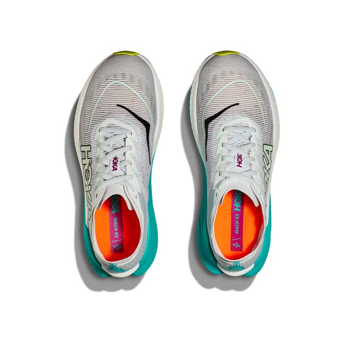 Womens Hoka Mach X 2 in Frost/Electric Aqua – Lucky Shoes