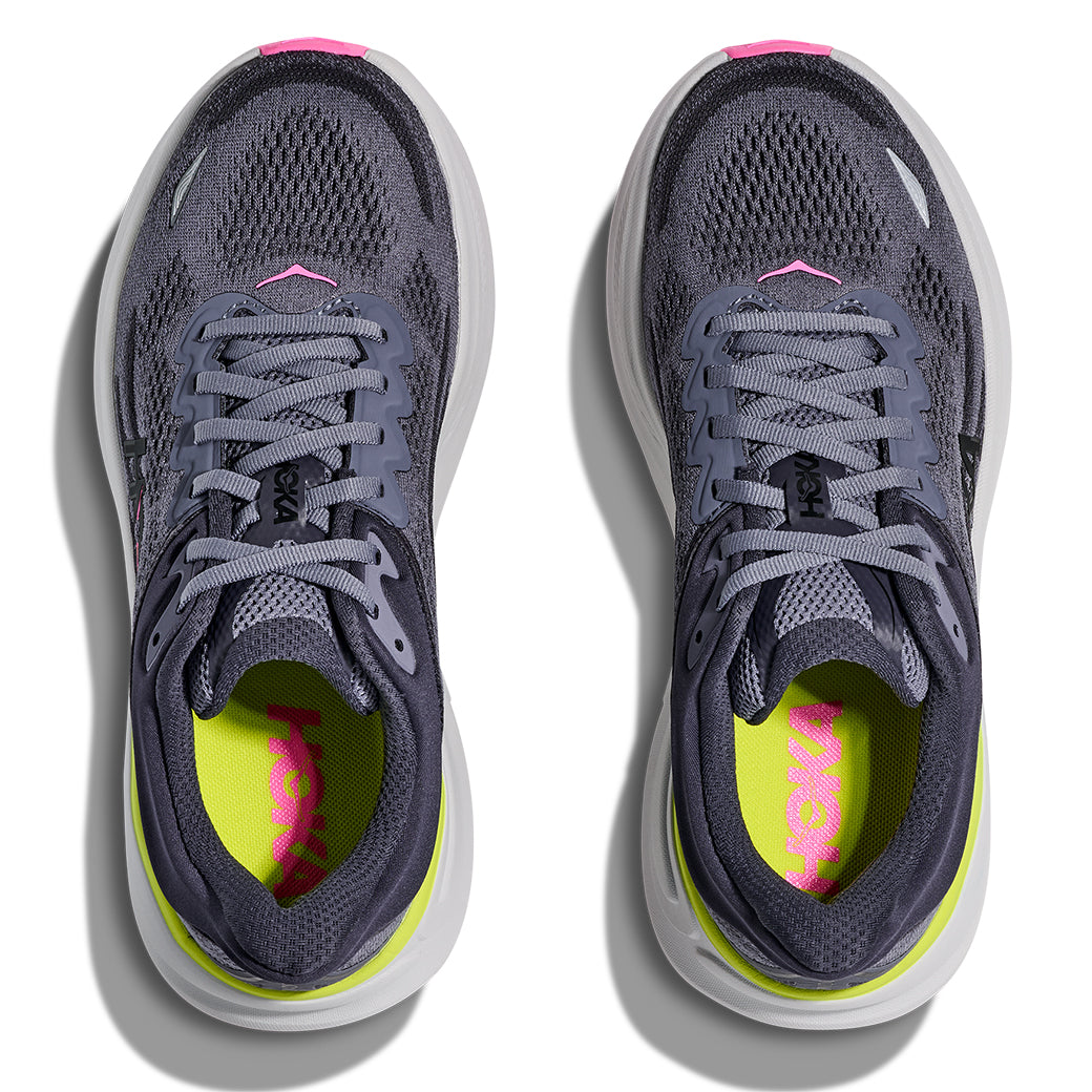 Womens Hoka Bondi 9 in Charcoal Grey/ Grey Skies – Lucky Shoes