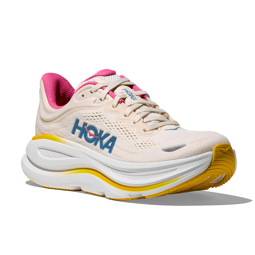 Womens Hoka Bondi 9 Wide in Alabaster/Birch – Lucky Shoes