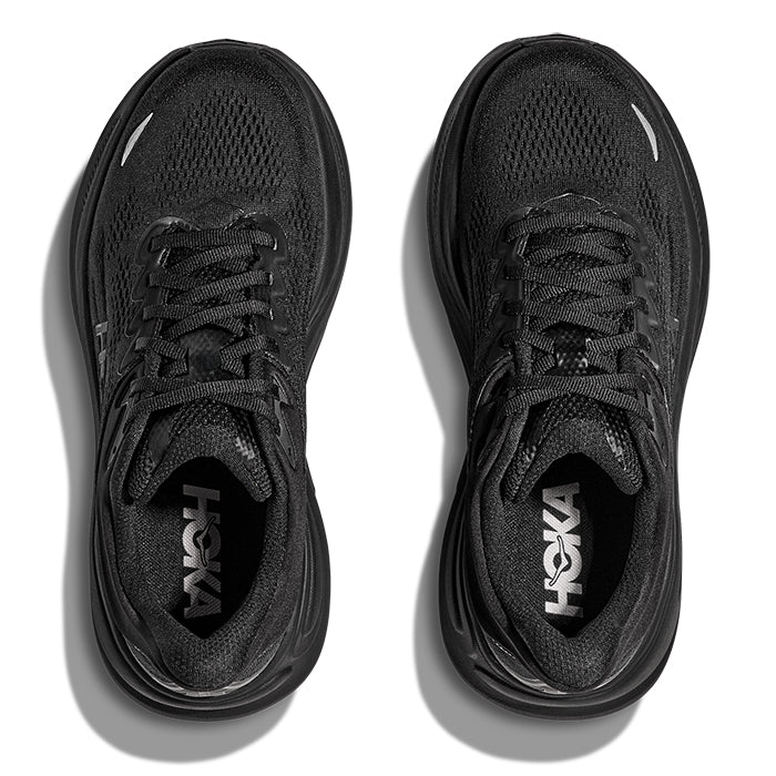Womens Hoka Bondi 9 Wide in Black/Black – Lucky Shoes Womens Hoka Bondi 9 Wide in Black/Black – Lucky Shoes