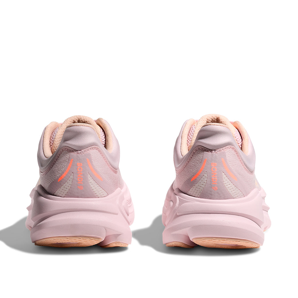 Womens Hoka Bondi 9 Wide in Lilac Cream/Tangerine Glow