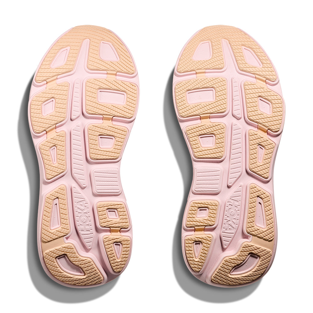 Womens Hoka Bondi 9 Wide in Lilac Cream/Tangerine Glow