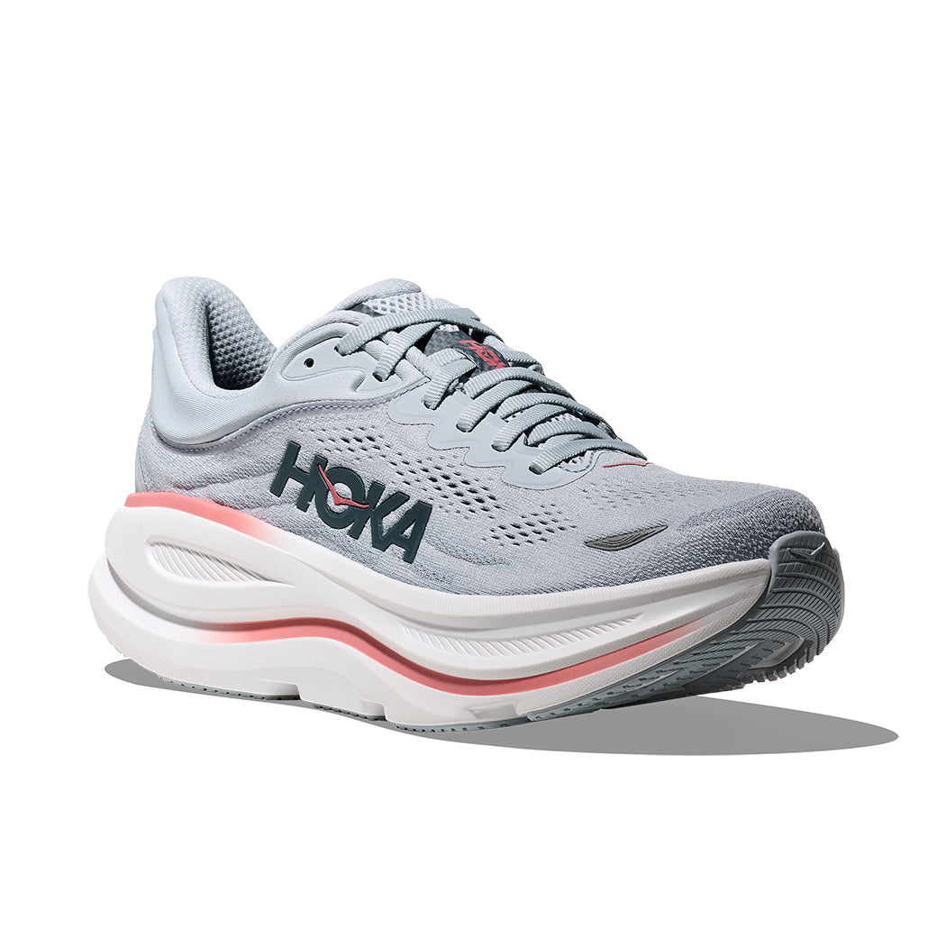 Womens Hoka Bondi 9 Extra Wide in Mineral Blue/Washed Blue