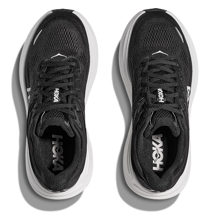 Mens Hoka Bondi 9 Extra Wide in Black/White – Lucky Shoes