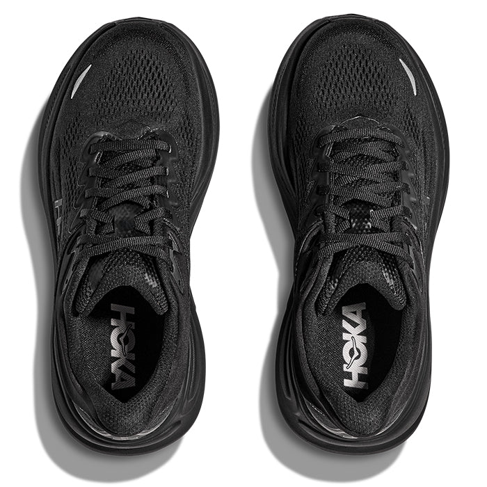 Womens Hoka Bondi 9 Extra Wide in Black/Black – Lucky Shoes